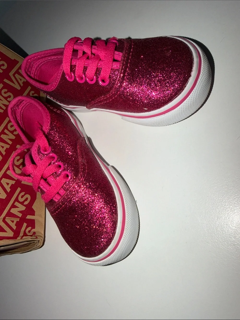 Vans Kids rosy Glitter Lace-Up Sneakers - Fuchsia Pink 6.5t
